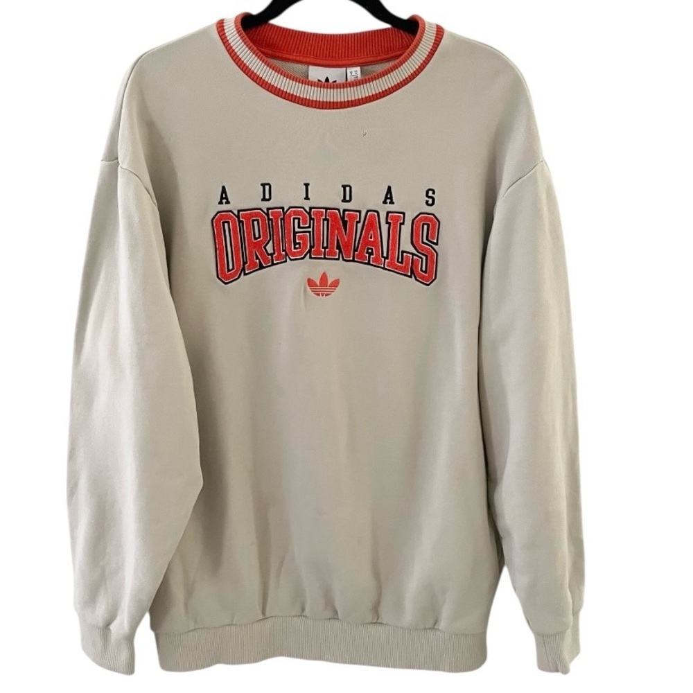 Adidas Originals Cream and Red Men's Sweater